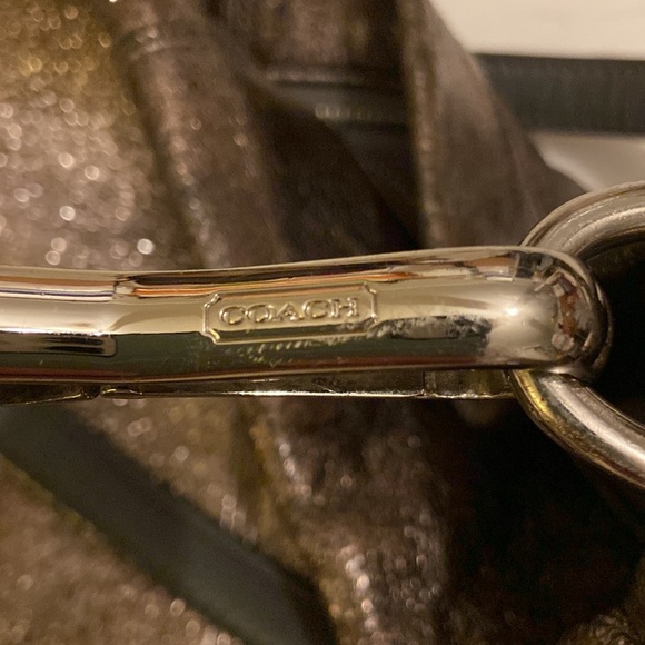 Coach "Brooke" Pewter Metallic Hobo Shoulder Large Leather Handbag #D1182-F16618 - Picture 8 of 8